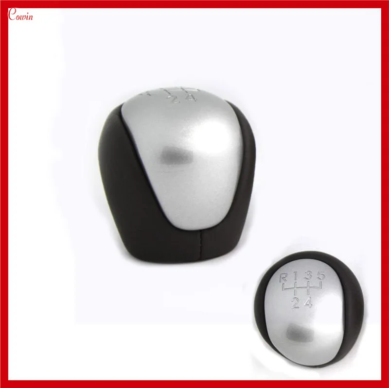 New Silver Leather Manual Transmission Gear Shift Knob For Hyundai
