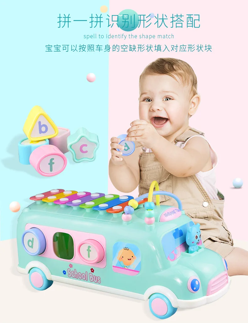 Brinquedos do Bebê Meses de Aprendizagem Brinquedos para Crianças Brinquedos para Bebe Instrumento Musical Ônibus Escolar Bebê Menino Oyuncak 0 12 13 24 8 High Quality Brinquedos e hobbies