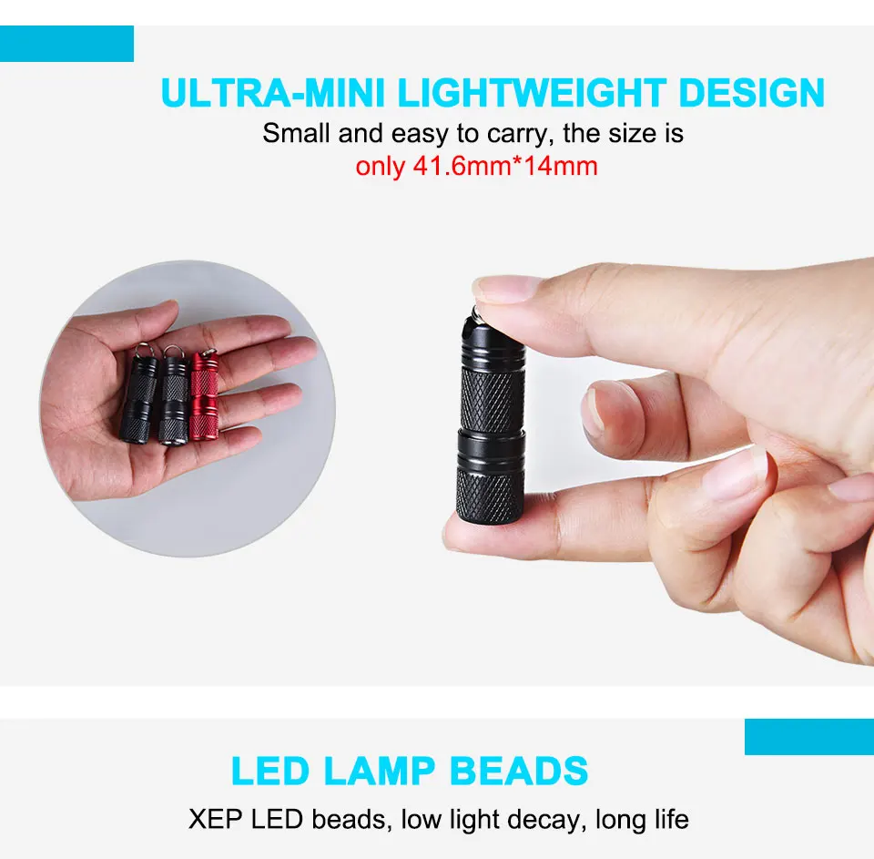 New Pocket Mini LED Flashlight USB Rechargeable Portable Waterproof White Light Keychain Torch Super Small Lanterna with Battery (2)
