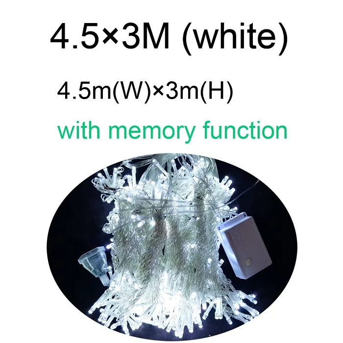 NOVADO 4,5 м x 3 м 304 светодиодный домашний уличный праздничный светильник, Рождественский декоративный Свадебный гирляндовый светильник - Испускаемый цвет: White