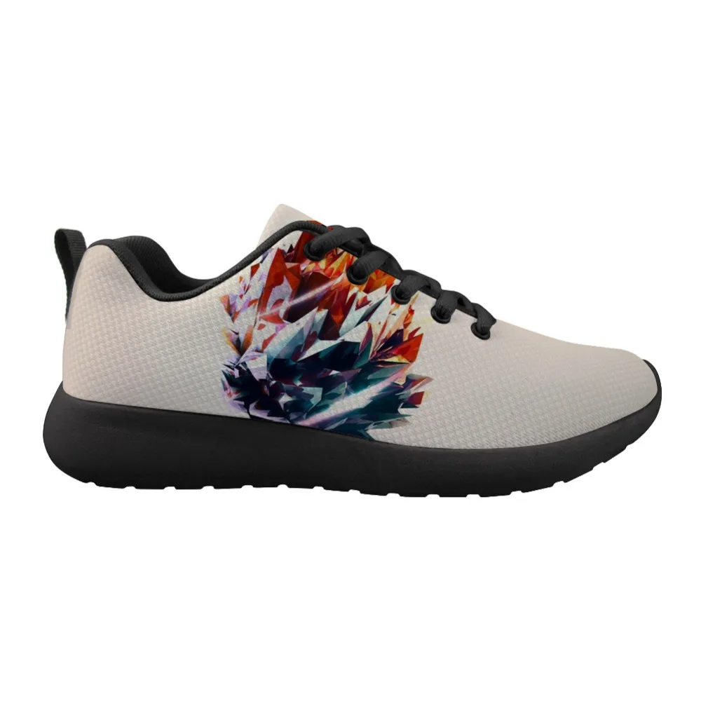 

ELVISWORDS Math Symbol Black Sole Sneaker Geometry Print Casual Fashion Flat Shoes Outdoor Walking Sapato Men Boy