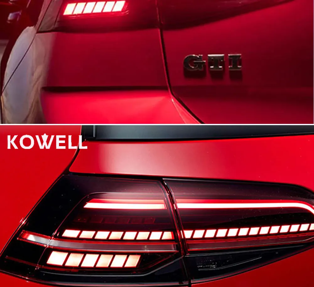 KOWELL стайлинга автомобилей для VW Golf 7 задних сигнальных огней, 2013- Golf7 MK7 светодиодный задний фонарь DRL+ тормоз+ Парк+ сигнальный светодиод