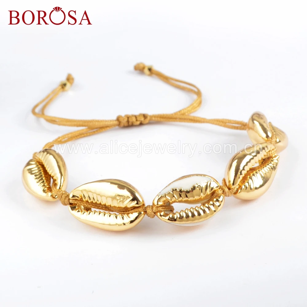 BOROSA 5/10 шт ручной работы пять полностью золотых цветов натуральный Каури