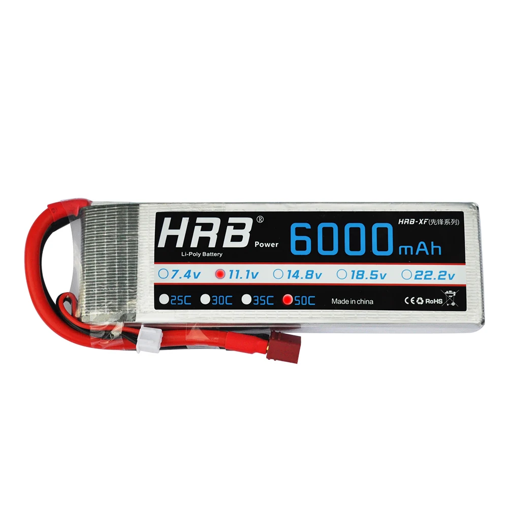 Hrb RC Lipo Батарея 11,1 V 6000 mAh 50C Max 100C аккумуляторная батарея для модели RC Trex 500 Вертолет автомобиль Traxxas лодка