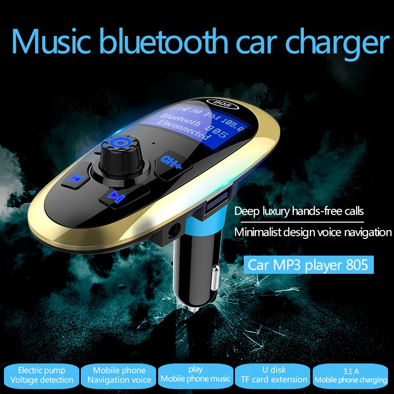 JINSERTA fm-передатчик Bluetooth FM модулятор Handsfree Автомобильный mp3 плеер Поддержка USB флеш-накопитель TF Micro SD USB зарядное устройство AUX Out