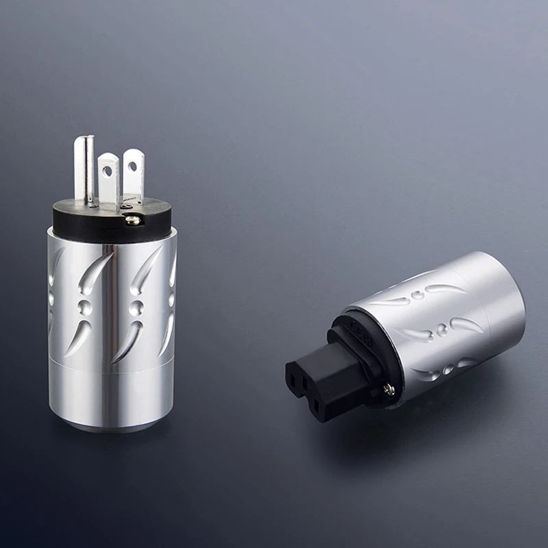 

Free shipping One pair Viborg VM502R&VF502R Pure Copper Rhodium Plated HIFI US Power Plug+IEC Female Connector