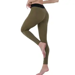 Леггинсы для фитнеса Для женщин спортивные тренировки Твердые Йо-га Легинсы эластичные Тонкий Высокая Талия длинные штаны