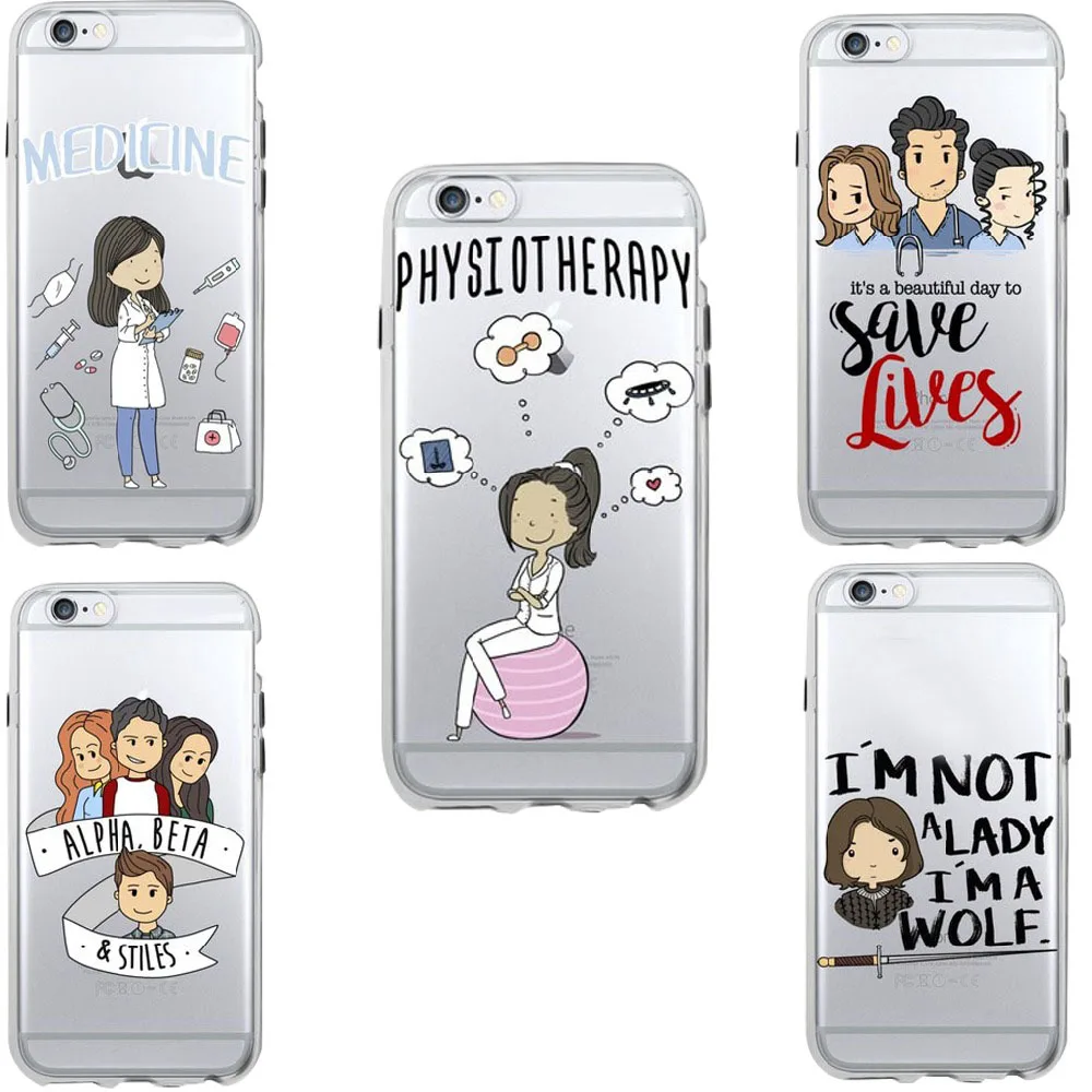 Funda enfermera Industria Médica Funda para iPhone 6 6 s 7 6 Plus 7 Plus 5S SE silicona suave transparente TPU carcasa trasera carcasa