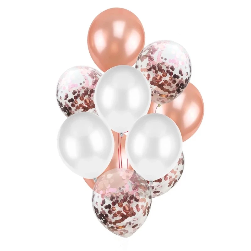 10pcs Rose Gold Balloon Foil Confetti Champagne Wedding Party Decor Latex Ballon Anniversaire Happy Birthday Babyshower Baloes Ballons Accessories Aliexpress