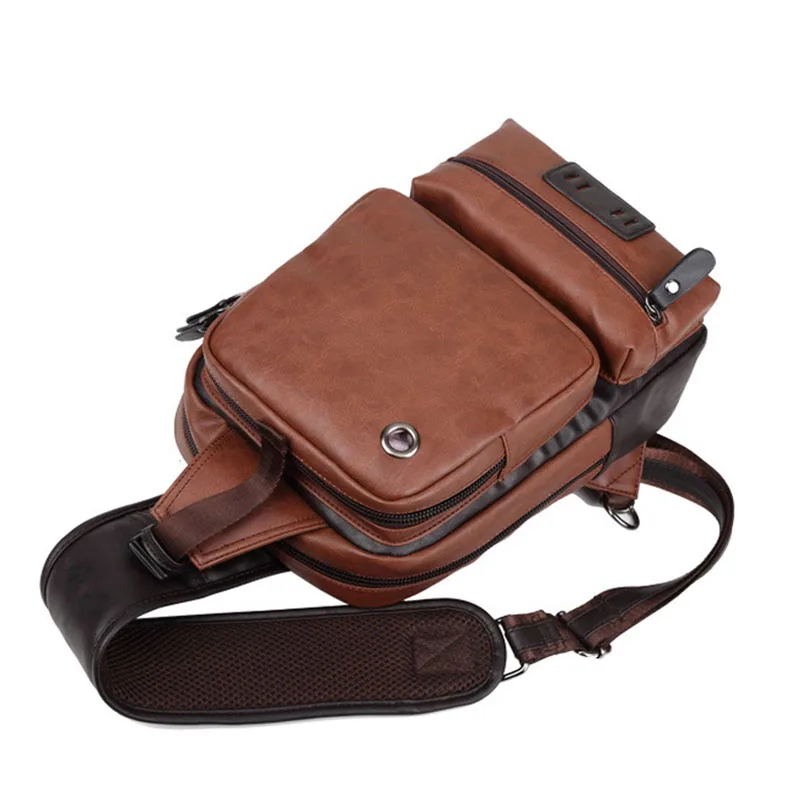  Zebella Brand Men's Shoulder Bag Vintage Men Crossbody Bag Men Chest Bags Casual Fashion PU Leather - 32792035166