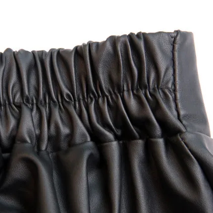 Горячая Распродажа женские юбки Корейская Талия Тип плиссированная черная юбка из искусственной кожи Mujeres faldas Mulheres de SAIAS