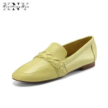 Брендовая женская обувь на плоской подошве Роскошные модные туфли из натуральной кожи на плоской подошве женская повседневная обувь женские оксфорды из овечьей кожи без шнуровки