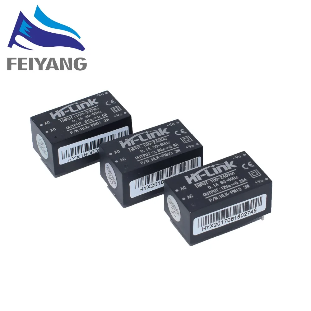 

HLK-PM01 HLK-PM03 HLK-PM12 AC-DC 220V to 5V/3.3V/12V mini power supply module,intelligent household switch power supply module