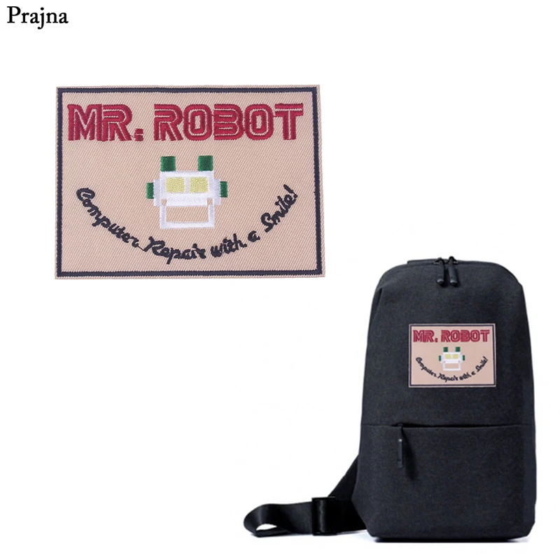 Prajna Mr.Robot Patch letter Patches Iron On Bags Computer
