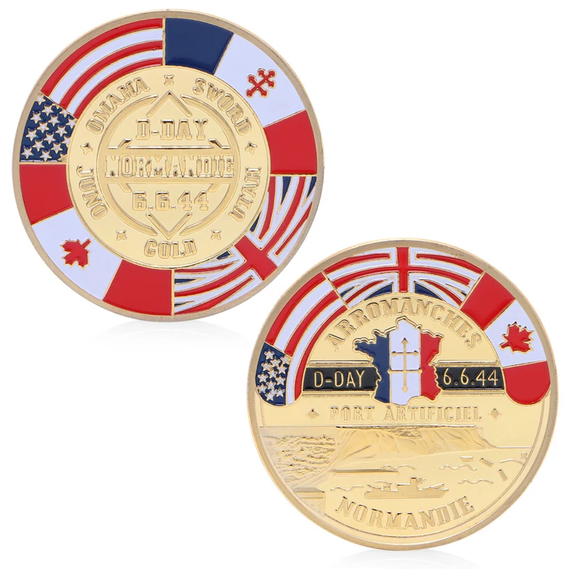 Coins Souvenir Golden Normandie Arromanches Commemorative Challenge