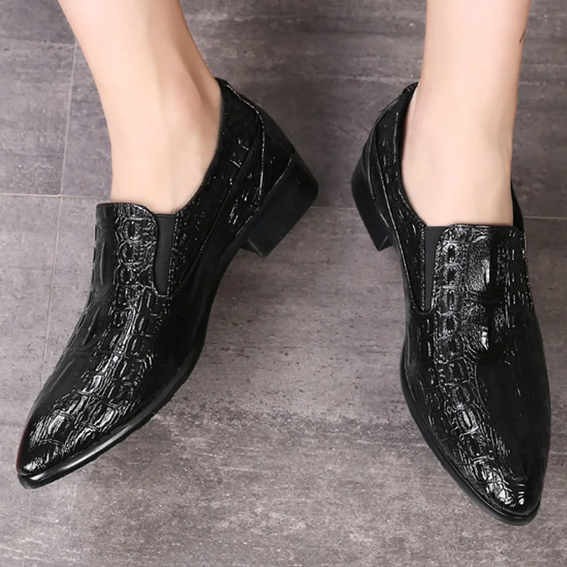 

Formal shoes men Large size 5.5-14 Crocodile pattern Pointed toe Loafers Fashion Hard-wearing Casual Dress shoes for men