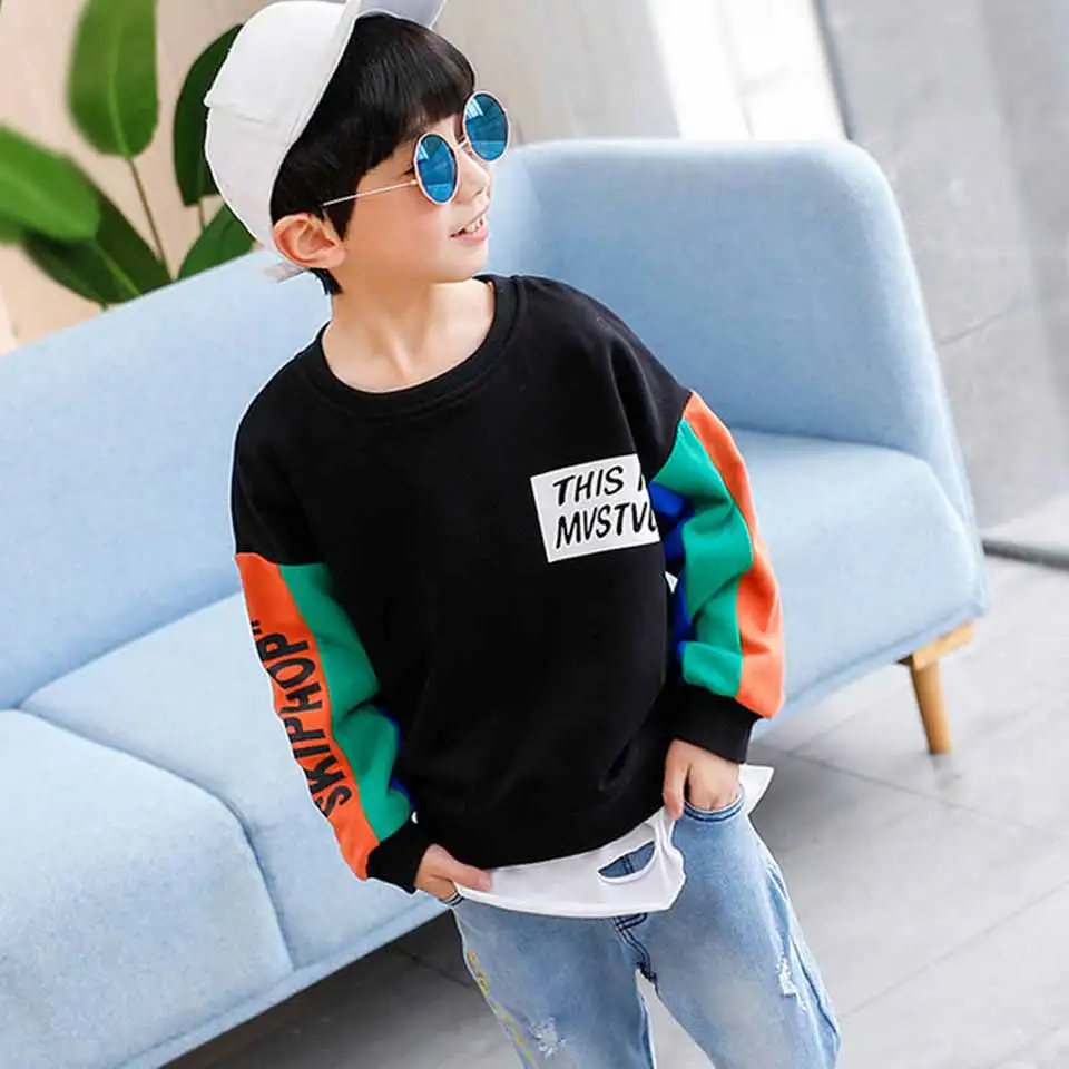 

Boys 2019 Top Long Sleeve Clothes Children Boy Girl Clothing Letter Print Cartoon Child Fashion Sweatshirt Spring And Autumn