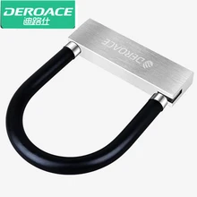 DEROACE Bicycle Lock Anti theft SafetyLock U magnetic magcard coded Lock Cycling lock Holder Bicycle Accessories