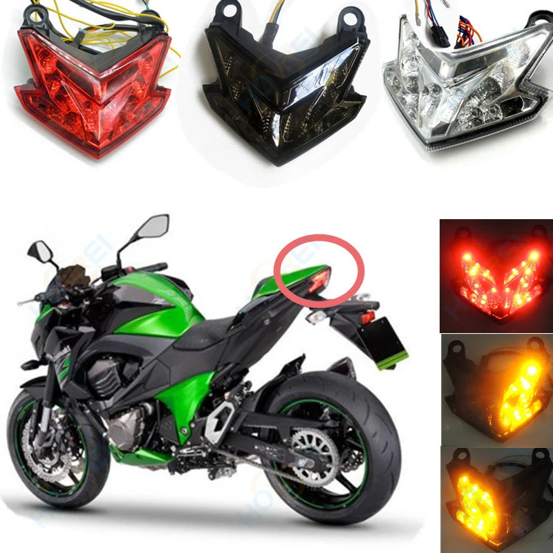 

Motorcycle LED Turn Signal Brake lights Integrated Taillight For Kawasaki Z125 Z800 ZX6R ZX636 2013 2014 2015 2016 2017