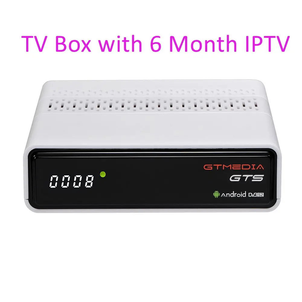 GTmedia GTS 4K Android 6,0 Smart tv Box 2G ram 8G rom Четырехъядерный 4 встроенный USB WiFi полностью загруженный 2,4 GHZ HD медиаплеер IP tv Box - Цвет: With 6 months IPTV