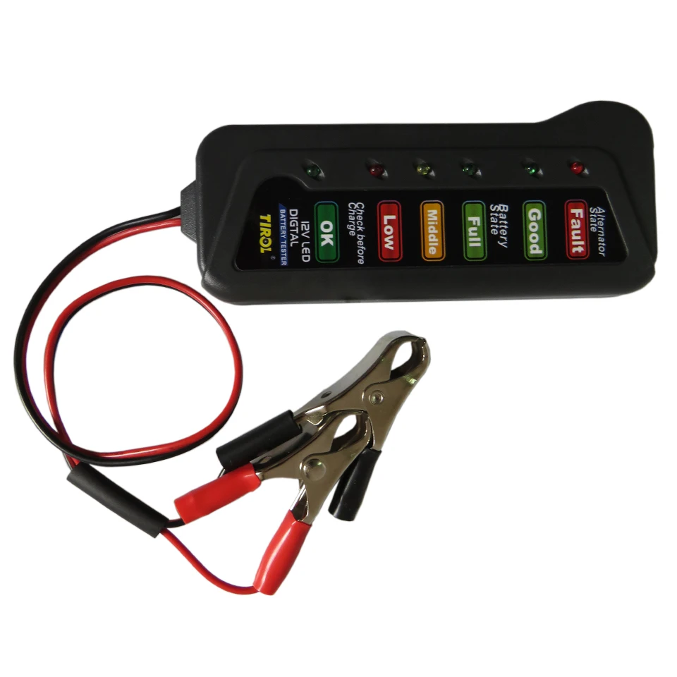 12V Car Battery Alternator Tester LED Lights Display Batteries Analyzer Cars Motorcycle Trucks Battery Test Diagnostic Tool (2)