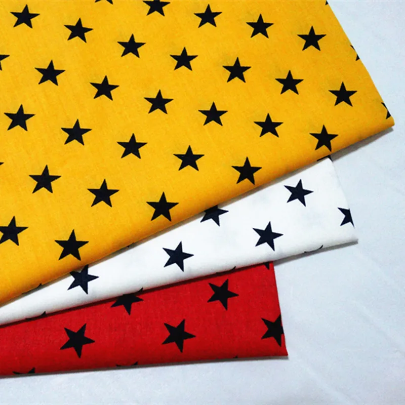 

Half Meter Printed Little Star Twill Cotton Fabric for Patchwork Cloth Bed Sheet Quilt Cover 100% cotton fabric A557