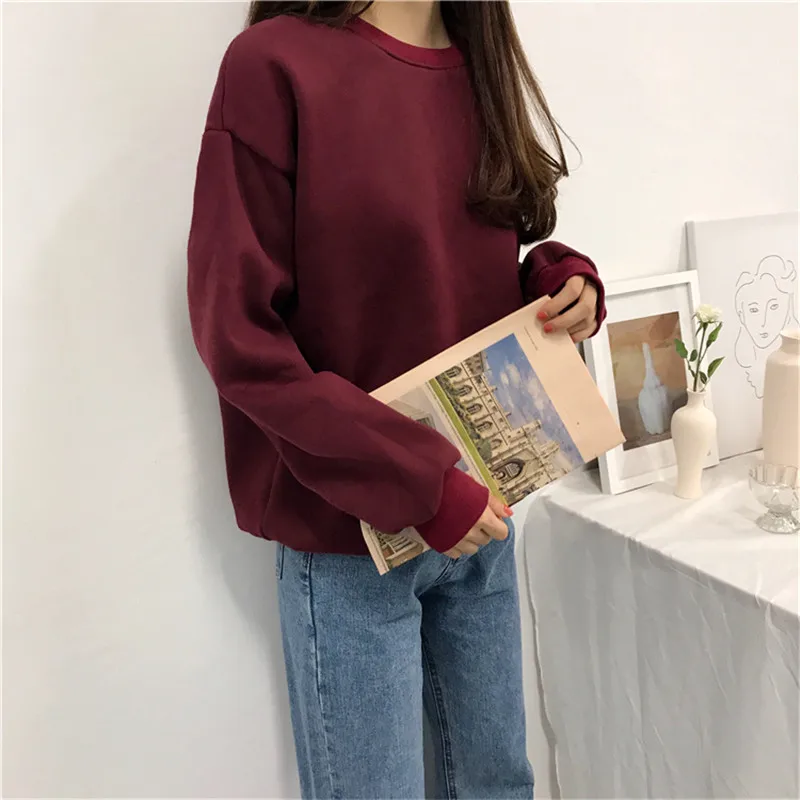 Sudaderas Mujer,, Harajuku, одноцветная толстовка, женская, с длинным рукавом, с капюшоном, свободная, женские толстовки, свитшоты, повседневный спортивный костюм