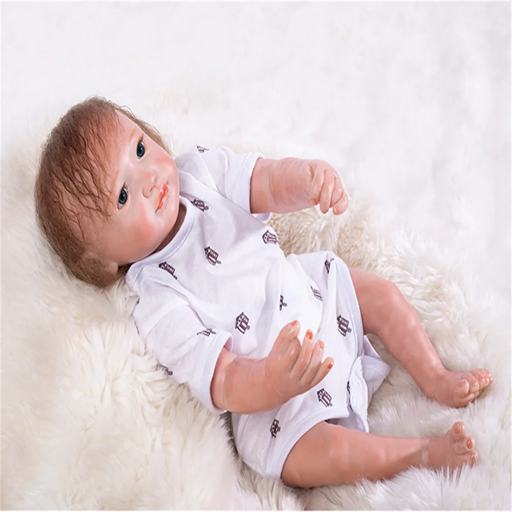 SanyDoll 18 дюймов 46 см силиконовые куклы для новорожденных, симпатичный детский подарок, праздничные подарки для мальчиков и девочек, подарки на день рождения