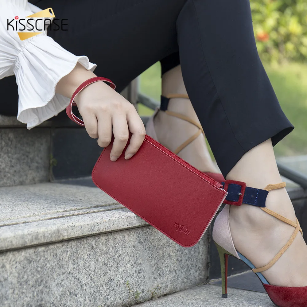 Универсальный кожаный чехол кошелек KISSCASE для iPhone 7 8 6 6s Plus 5 se карт Xiaomi Redmi Note