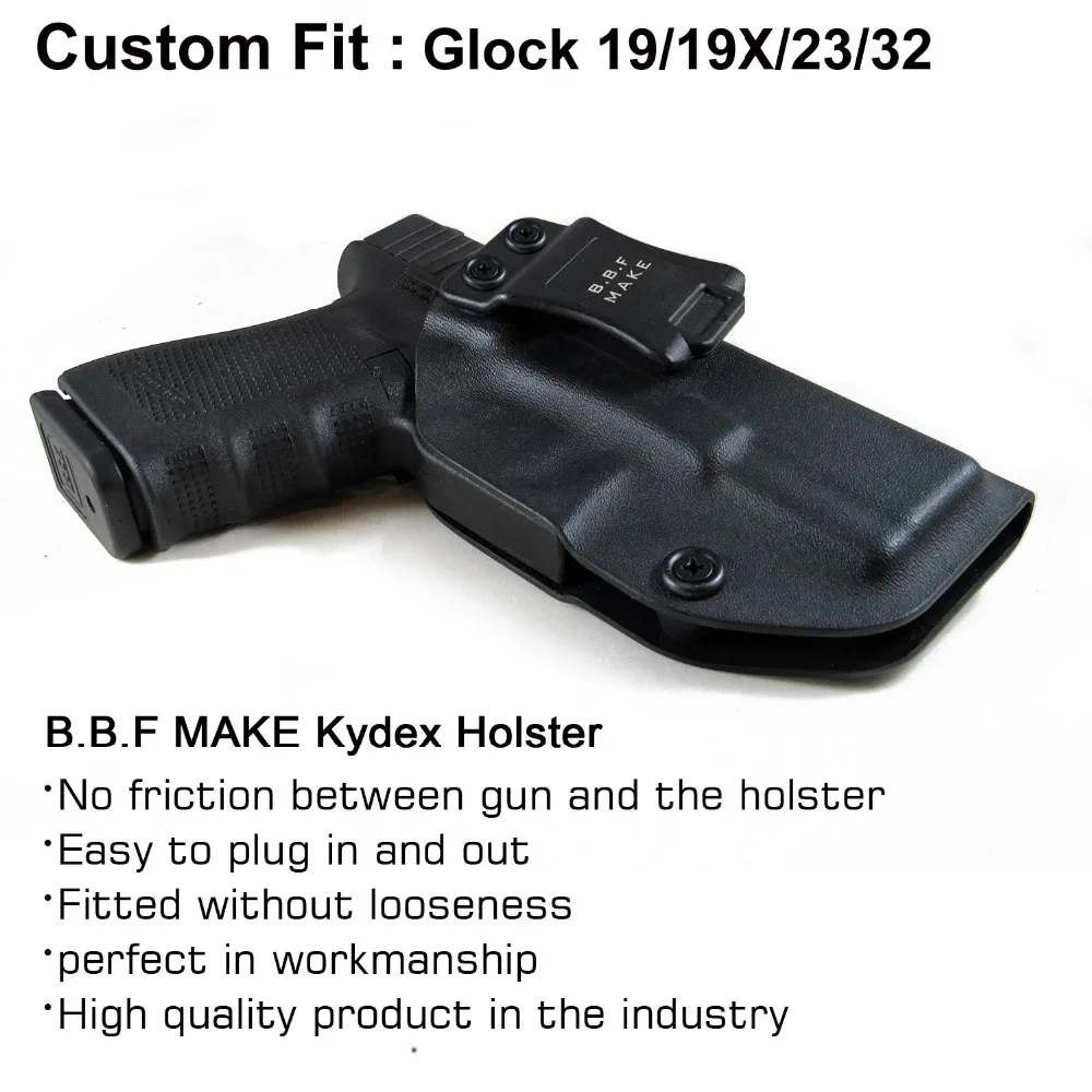 BBF сделать IWB углеродное волокно тканый KYDEX пистолет-кобура: Глок 19 23 25 32 Cz p10c внутри скрытый кейс для пистолета