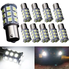 10 шт 1156 P21W BA15S светодио дный 5050 SMD 27 светодио дный лампы белый/теплый белый лампы Авто Резервное копирование Reserse поворотов боковые габаритные огни 12 V