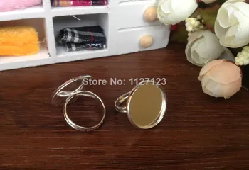 

Free ship!!100piece 10mm silver plated Adjustable Round Ring Base ,ring tray