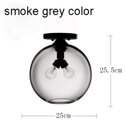 D smoke grey color Современные стеклянные потолочные лампы 6 цветов, красочные подвесные стеклянные тени для гостиной, коридора, балкона, стеклянные потолочные светильники - Цвет корпуса: D smoke grey color
