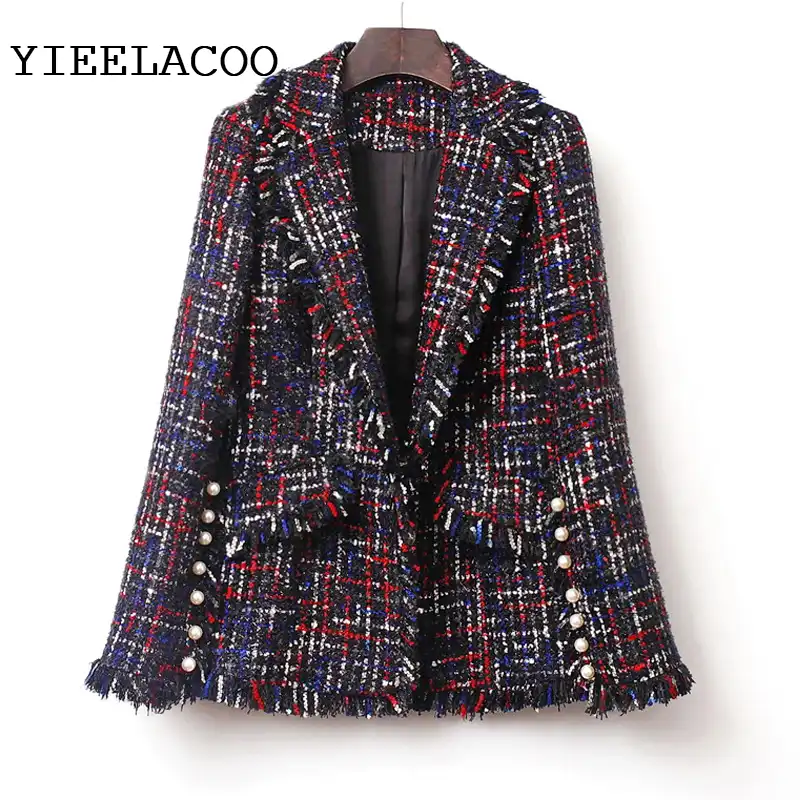 Ekose Tuvit Ceket Ceket Sonbahar Kis Kadin Ceket Parlatici Kumas Koku Kadin Ceketi Jackets Aliexpress