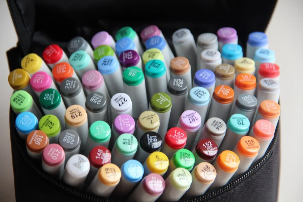 Новое поступление! Обновленные маркеры второго поколения Finecolour junior Dual art на спиртовой основе 60 цветов с сумками/