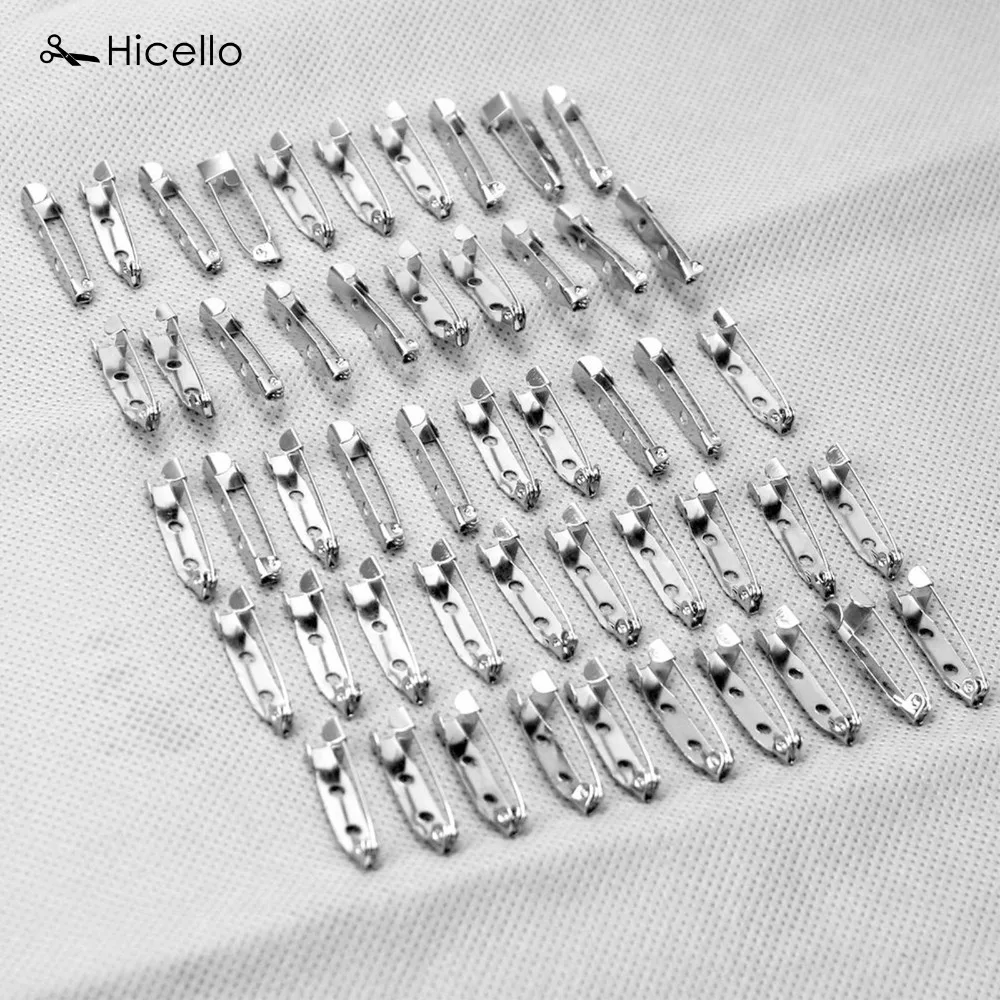 

Hicello 50pcs/Bag Iron Tone Safety Brooch Back Safety Catch Bar Pins Jewelry Findings Accessories DIY Brooches Making 20/25cm