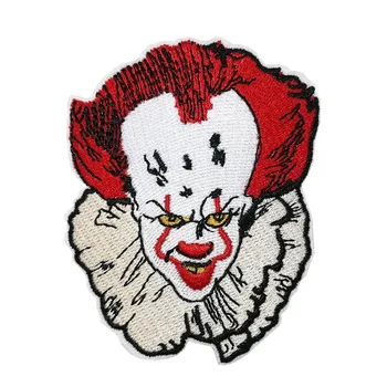 

3.5'' Joker face red balloon we all float down here it horror movie film iron on patches for clothing cosplay costume badge