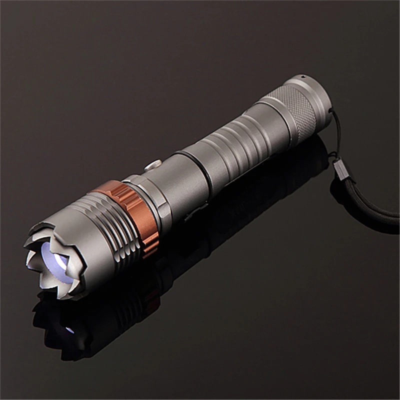 

1pcs 2000LM XML T6 LED Rechargeable Flashlight Torch Light 5Mode Lanterna Zoom Focus Flash Light AC+Car Charger Drop Shipping