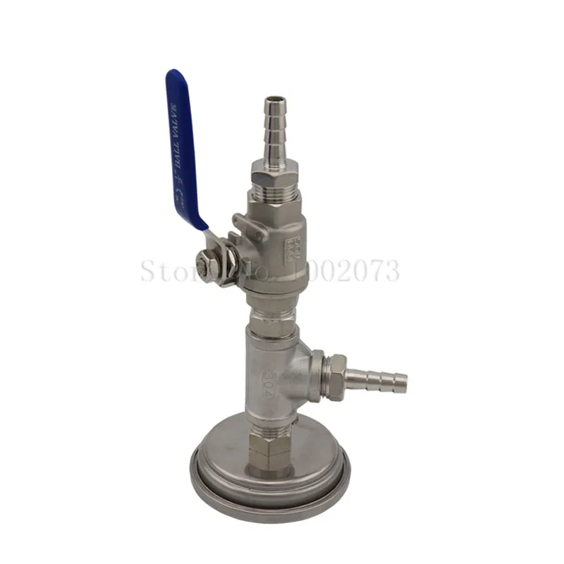 Stainless Weldless Bulkhead Ball Valve Kit With 12 Tee & Hose Barb Homebrew Beer Kettle In-line Thermometer Fitting (3)