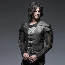 PUNK RAVE Steampunk Rock Cool Jacket Armor Warrior Men's Short Jacket Gothic Vintage Long Sleeve Handsome Leather Jacket Coats PUNK RAVE Steampunk Rock Cool Jacket Armor Warrior Men's Short Jacket Gothic Vintage Long Sleeve Handsome Leather Jacket Coats