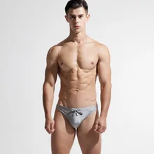 Новое поступление сексуальные мужские купальные костюмы, одноцветные купальные плавки с низкой посадкой, пляжные шорты с мягкими шортами для плавания