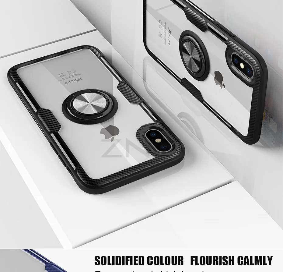 ZNP Luxury Magnetic Ring Stand Phone Case For iPhone 6 6s 7 8 Plus X Holder Full Cover Cases For iPhone X XS Max XR Case Shell