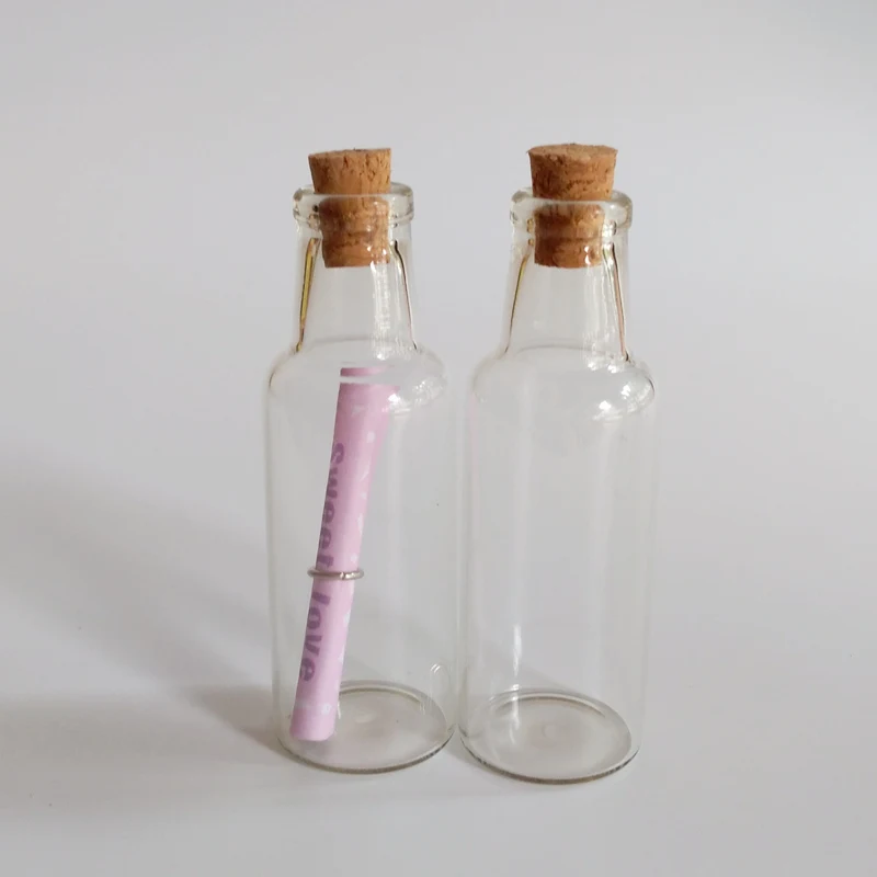 

30pcs/lot 15ml Clear glass bottle with cork new style 24*70mm wine bottle shape wishing glass vials Home crafts