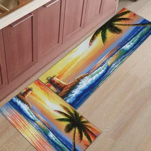 Пляж картина маслом кокосовое дерево под домашним питомцем миска для воды еды коврики для входа в дорогу аксессуары для ванной набор грязи мусора