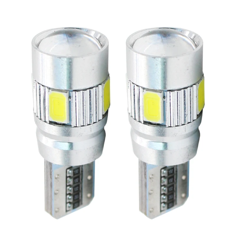 

2X T10 W5W Led Canbus Light T10 6SMD 5630 LED Light 194 W5W Car License Plate Lights White Interior Dome Map Reading Light Bulbs