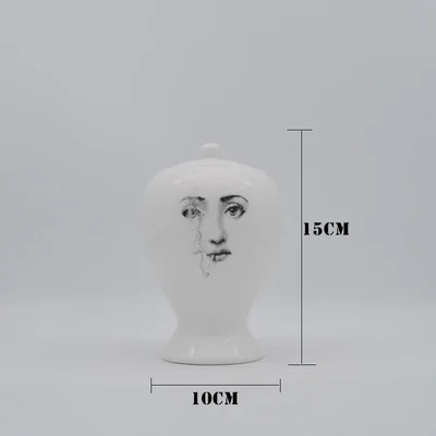 3 Креативная керамическая банка для хранения Fornasetti кухонный пищевой контейнер банка для конфет Маленькая ваза для гостиной настольные декоративные аксессуары - Цвет: 3