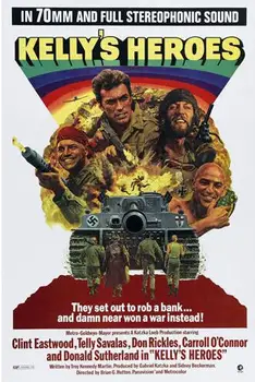 

1970 KELLY'S HEROES movie poster EASTWOOD SUTHERLAND SILK POSTER Decorative painting 24x36inch