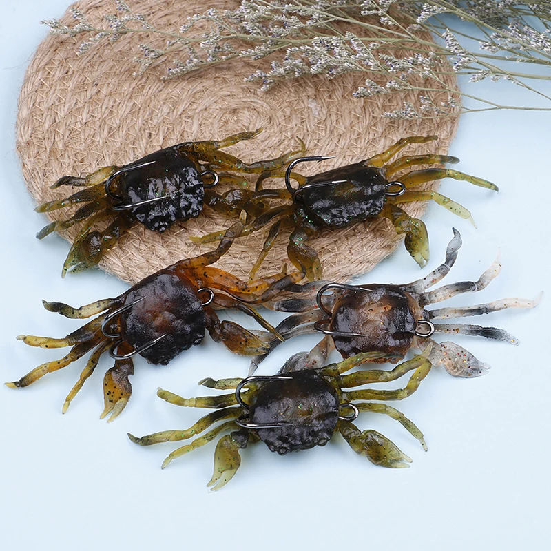 

Hot Sale Artificial Bait Crab with Sharp Hooks, Jigging Lure Sea Creature Tackle Fake Bait Soft Fishing Lures