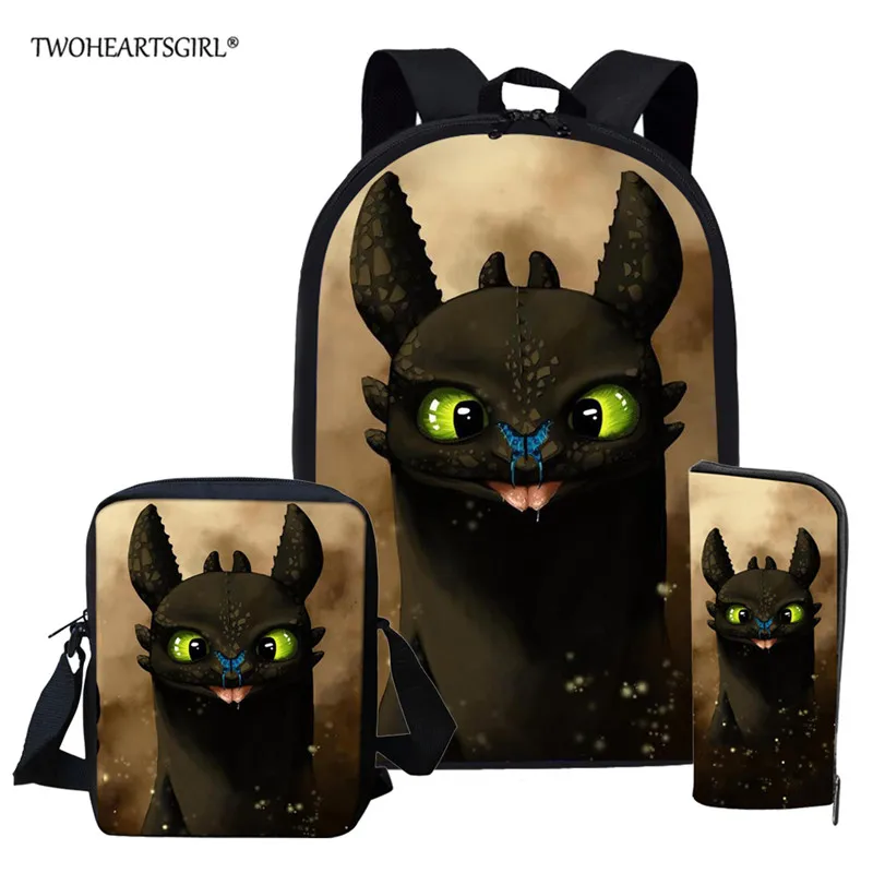 Twoheartsgirl, Как приручить дракона, детские школьные сумки, набор мультяшный рюкзак для детей, школьная сумка для мальчиков и девочек, Mochila Infantil - Color: L4740CEK
