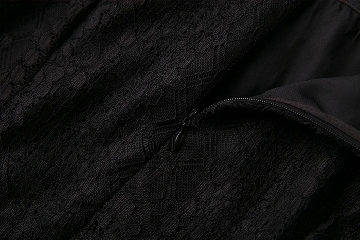 TAOYIZHUAI летнее Новое поступление черное повседневное стильное платье размера плюс в стиле пэчворк с короткими рукавами и круглым вырезом элегантное кружевное платье для женщин 11692